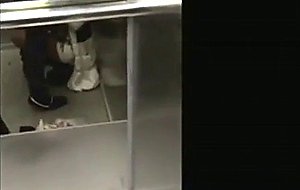 Teen sucks cock in an elevator