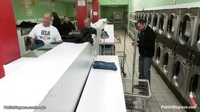 ”Bound teen banged at laundromat”