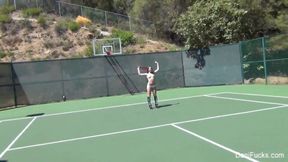 Topless tennis with Dani Daniels &amp; Cherie DeVille