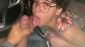Street Blowjob for Cash in Uber Ride