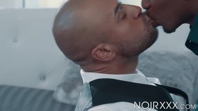 Tattooed stud gets facial after interracial pounding