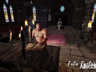 Large melons shemale hentai nun screwing with a priest in a cg animation