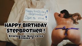 Gifted stepsis turns birthday brother out, gets slammed anally, then cums raw.