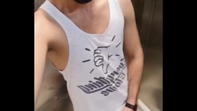 Big Dick Latino Risky Jerking Off In The Mall'_s Public Bathroom Got Caught And Touched Multiple Times