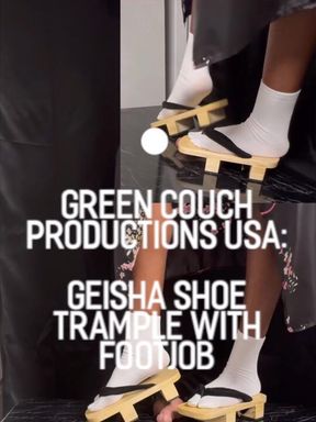Geisha Shoes Cock and Ball Trample with Footjob