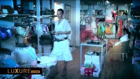 Threesome in a lingerie shop