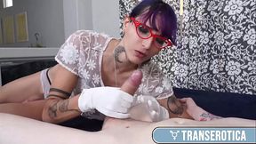 Trans Flowergoth Roze Milks Slim Hunk Kai Bailey'_s Dick With Her Ass!