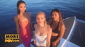 Alexa Flexy, Lia Lin And May Thai Fourway Boat Fuck At Sea