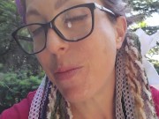 Nerdy Faery Wets Her Red Romper in The Woods