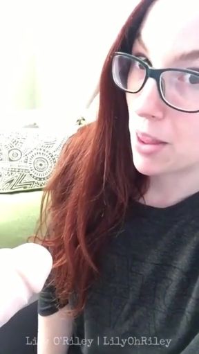 Redhead Nerd in Glasses Dildo BJ and Deep Pussyfuck