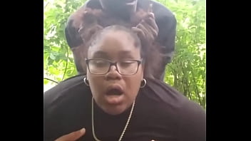 Fucking young thick big booty ebony slut out in public