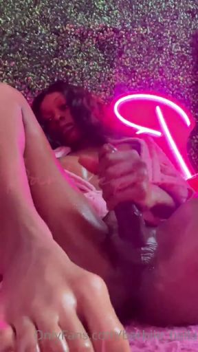Stroking Her Big Hard Dick