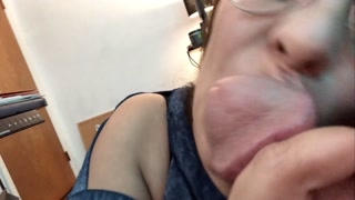 Sexy Samoan Milf with Glasses and Cum on Face