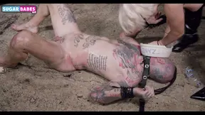Mistress humiliates slave with pissing lesson