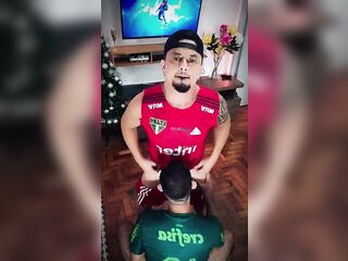 Homo football player bangs deeply