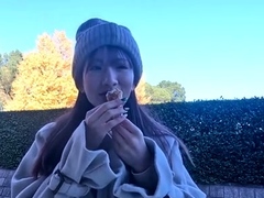 Amateur tourist fucked outdoor in public