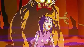 Demon monster tentacle fucks female ghostbuster in cartoon porn
