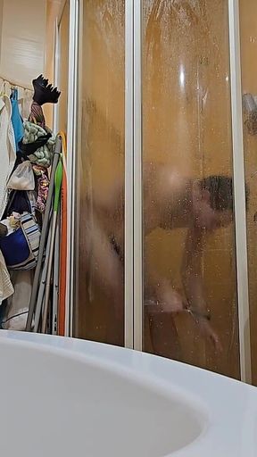 My Friend Let Me Take a Shower at Her Bathroom. She Has No Idea That I'm Filming Myself Doing It.