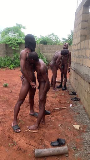 Four Gang of Blacks Boys Seen Fucking Dirty Hot Outdoors