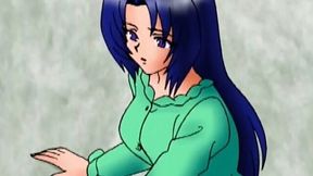 Big boobed hentai cougar is having fun with a young man