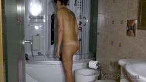 Pissing in the shower.. again