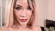 FRANKS TGIRLWORLD Kinky Blonde Trans Tease and Play in Office