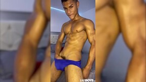 Hot latino boy striptease and wanking