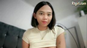 big tits asian trans cutie with tattoos wanks on cam