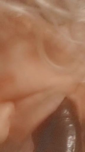 Sucking MILF Dildo