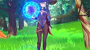 Mona Pleasures Wild Hilichurls in Steamy Genshin Fantasy Encounter