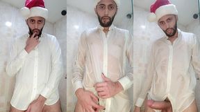 my christmas gift to you xmas jerking off my big uncut cock until i cum my white load.