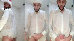 my christmas gift to you xmas jerking off my big uncut cock until i cum my white load.