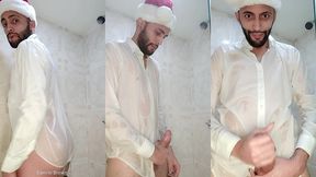 my christmas gift to you xmas jerking off my big uncut cock until i cum my white load.