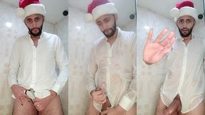 my christmas gift to you xmas jerking off my big uncut cock until i cum my white load.