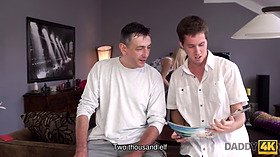 Daddy4k. dude cheats on bitchy wifey by having threeway with daughters-in-law