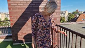 Glass Anal Dildo on the Roof Top - Part 1