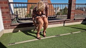 Glass Anal Dildo on the Roof Top - Part 1
