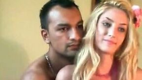 Alluring webcam beauty with sweet melons was riding her man on top