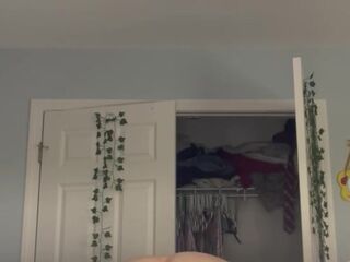 Shy amateur teen fucks self and cums for the first time while parents are home!