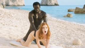 ”Gold Digger Fucks huge black cock Instead of Her Man's By The Seashore”