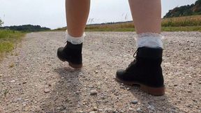 Giantess in Timberland Boots Crushing Pebbles&Rocks #2
