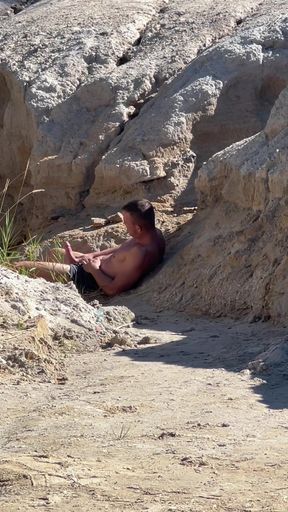 Hot guy caught jerking and i flash him