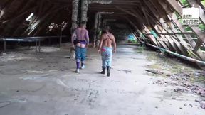 Hairy FTM Pisses On Axel Then Fist Fucks Elbow Deep Destroyed