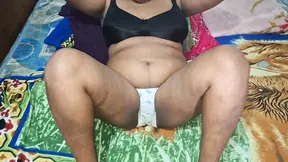 Asian maid shows off her big natural tits while cleaning