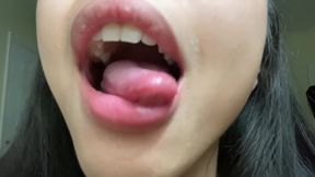 Asian cutie gags on cock in POV JOI session