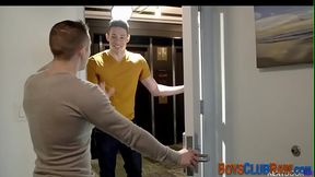 Handsome gays relish bareback anal sex
