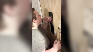 Bombshell Ex-Wife Slutwife Blows Random Dick at Private Gloryhole BBW