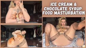 Ice Cream & Chocolate Syrup Food Masturbation - Dessa Cado - Messy - Food Porn - Chocolate Sauce