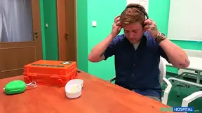 Cheating blonde gets caught with jizz in her booty from a doctor in fake hospital