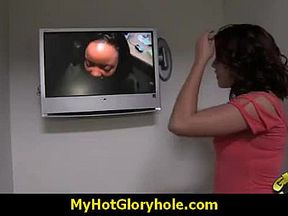Horny Lady Enjoys Gloryhole Cocksucking Interracial